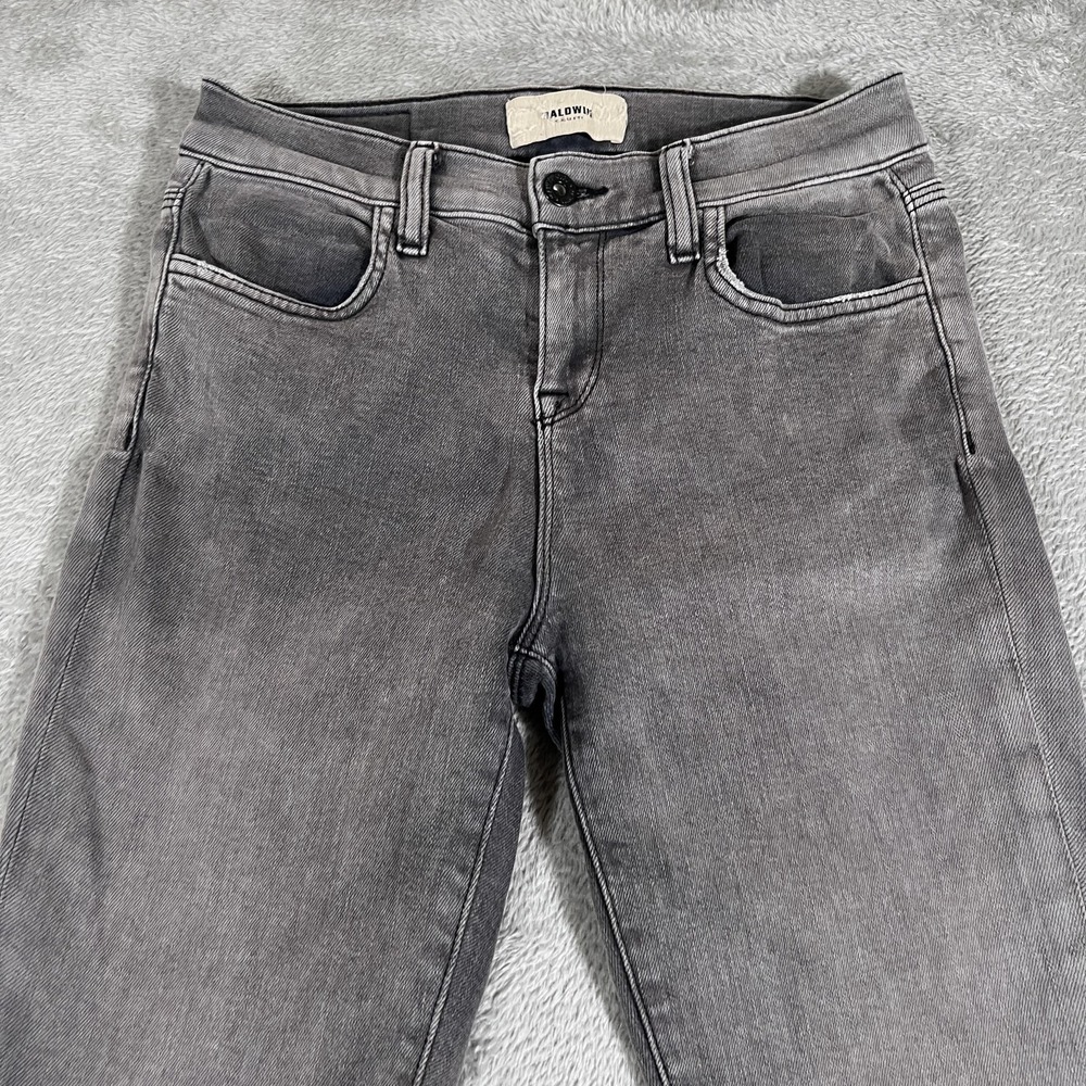 Baldwin Sophia Jeans Womens 28 (Fits 26x31) Long Gray‎ Smoke Mid Rise Skinny USA